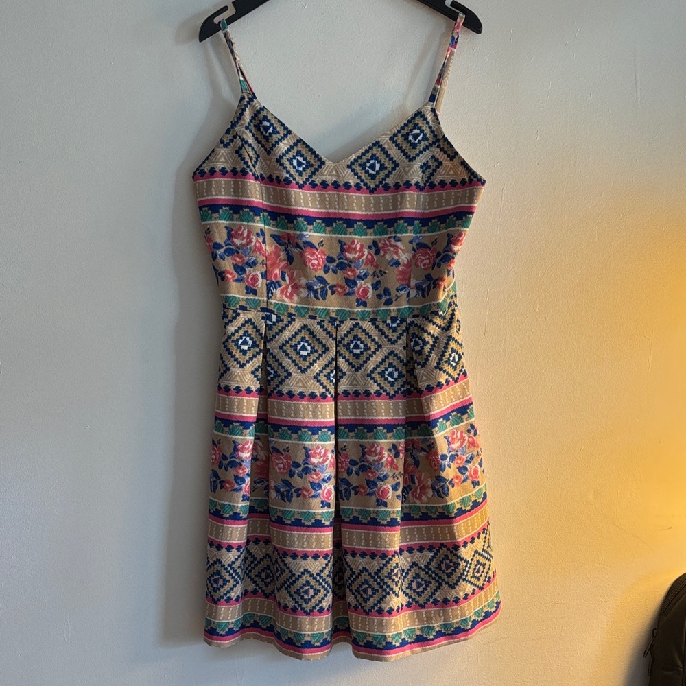 Date Night Floral Geometric Patterned Dress